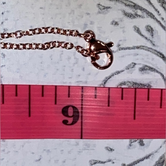 NWOT Simulated Diamond Solitaire Pendant- 18” Necklace-14 Karat Rose Gold Plated - Picture 14 of 16